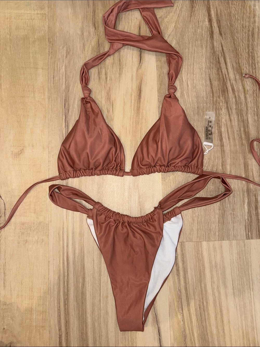 Rust/Tan Triangle Bikini Set - Two Piece Swimwear